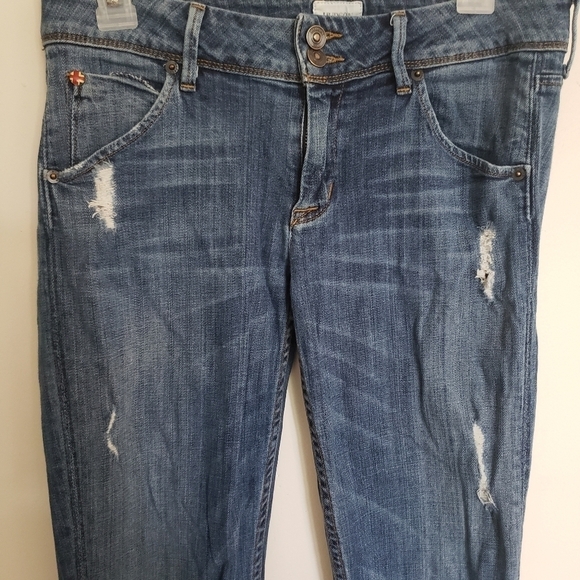 Hudson Collin Flap Distressed Skinny Jeans Size 27 Blue - Picture 3 of 11